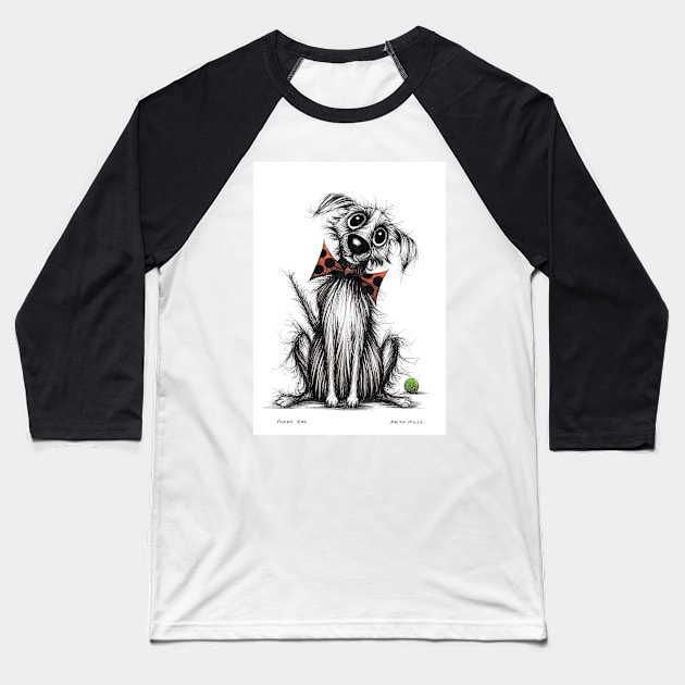 Funky dog Baseball T-Shirt by Keith Mills